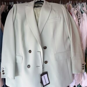 NWT Marina Rinaldi Double-Breasted Mint Green Blazer